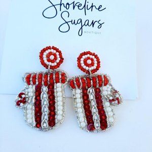 Gotta be Mitten earrings by Shoreline Sugars NWT about 2 inches long and 1" wide